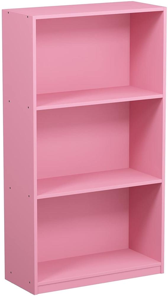 Furinno Basic Bücherregal mit 3 Fächern, Aufbewahrungsregal, holz, Rosa, 23. 5 x 55. 25 x 100. 33 cm Bild 1