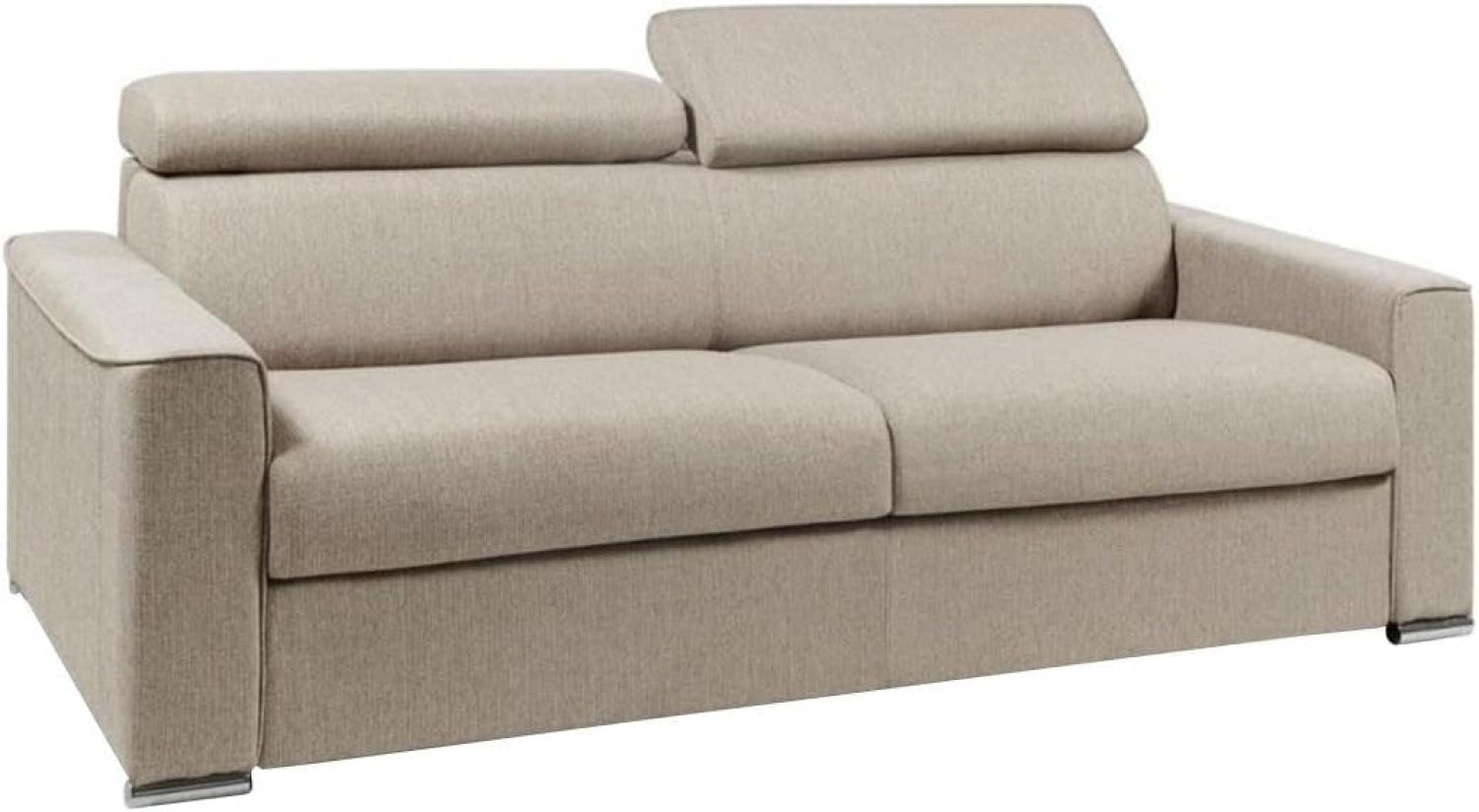 Schlafsofa 4-Sitzer Stoff VIZIR - Beige - Liegefläche mit Lattenrost: 160 cm - Matratzenhöhe: 18 cm Bild 1