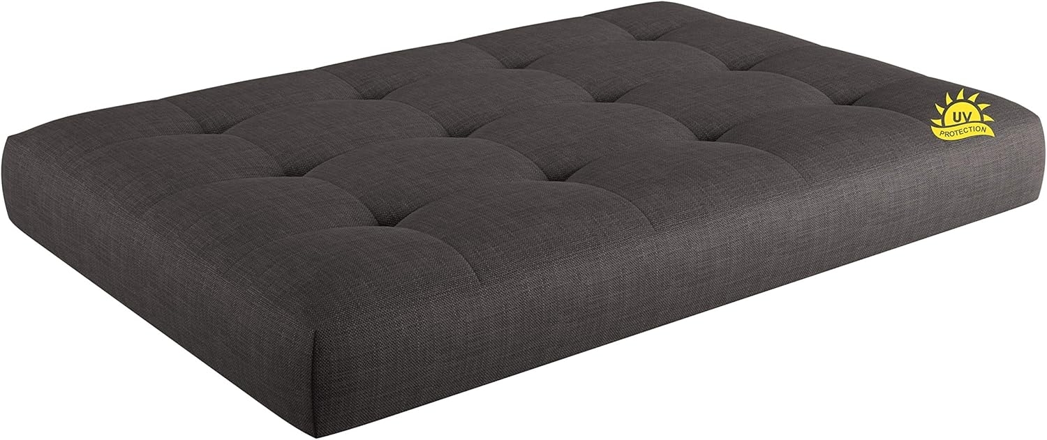 sunnypillow Palettenkissen UV - beständig Outdoor/Indoor Palettenauflage Palettenpolster Palettensofa Sitzkissen Rückenlehne gesteppt Sitzkissen 120 x 80 x 15 cm Grey Bild 1