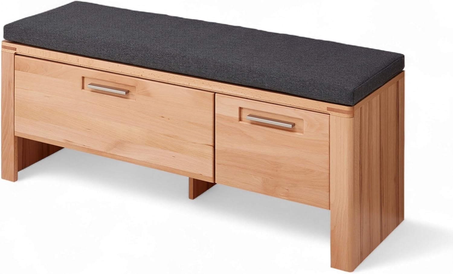 Nature ONE Schuhbank in Kernbuche Teil-massiv FSC-Zertifiziert - Sitzbank mit Stauraum für Ihren Flur - 120 x 48 x 40 cm (B/H/T) Bild 1