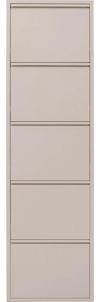 Kare Design Schuhschrank Caruso, Creme, Stahl, mit 5 Klappen, Schuhablage für 10 Paar Schuhe, schmal, platzsparend, hoch, Schuhregal, Eingangsbereich, 173x50x15 cm (H/B/T) Bild 1