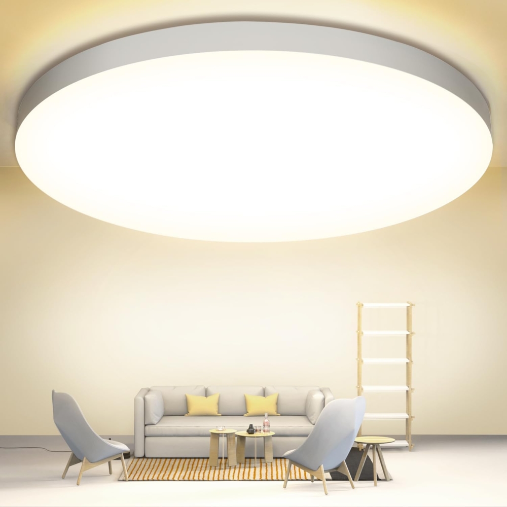 Deckenlampe LED Deckenleuchte Ø28cm 24W, 4000K, 2000LM, IP44 Wasserfest Rund Badezimmer Lampe, Badlampe Decke Küchenlampen Modern Schlicht Weiß Ultra Dünn Ideal für Bad/Balkon/Keller/Schlafzimmer/Flur Bild 1