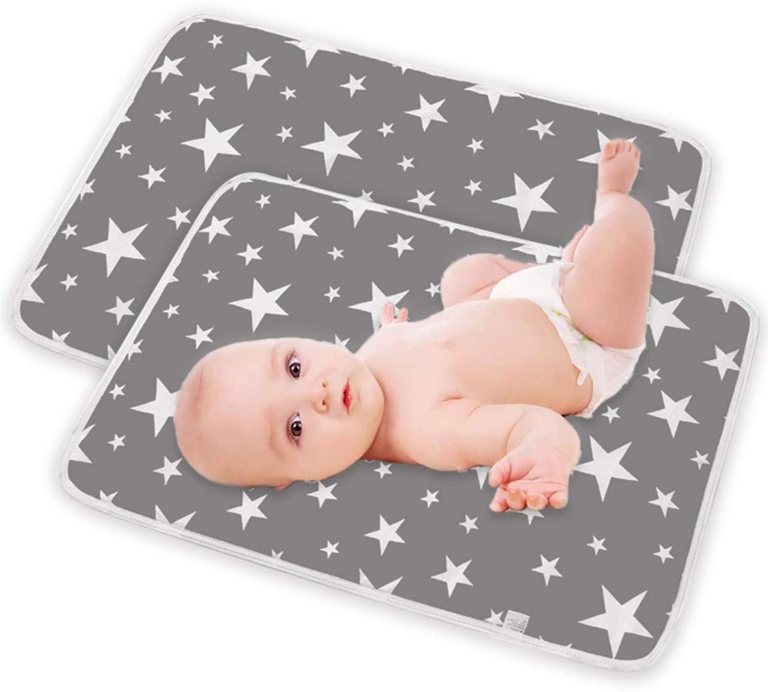 2 Stück Baby Wasserdicht Wickelunterlage für Babys und Kleinkinder Wickelauflage Waschbar Tragbare Faltbar Neugeborene Wickelunterlage Unterwegs 50x70 cm Bild 1