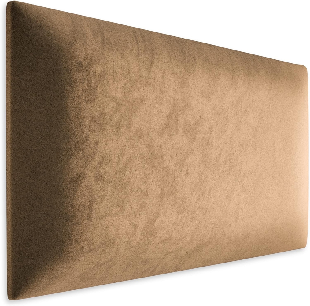 Muralo Samt Wandkissen Stoff Polsterpaneel Schlafzimmer Wohnzimmer Bett Wandpolster Bettkopfteil Lendekissen Modern Luxus Gepolstert Polster Paneel (Beige, 70x30 cm) Bild 1
