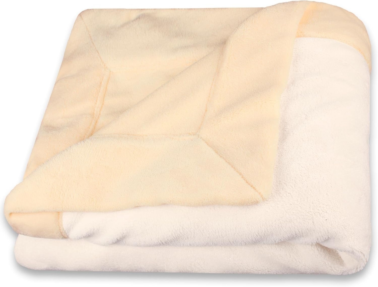 CelinaTex Flauschige Kuscheldecke 150 x 200 cm beige und Creme weiß Decke Sofa Wohndecke Mikrofaser Fleece Oeko-TEX Toronto Bild 1