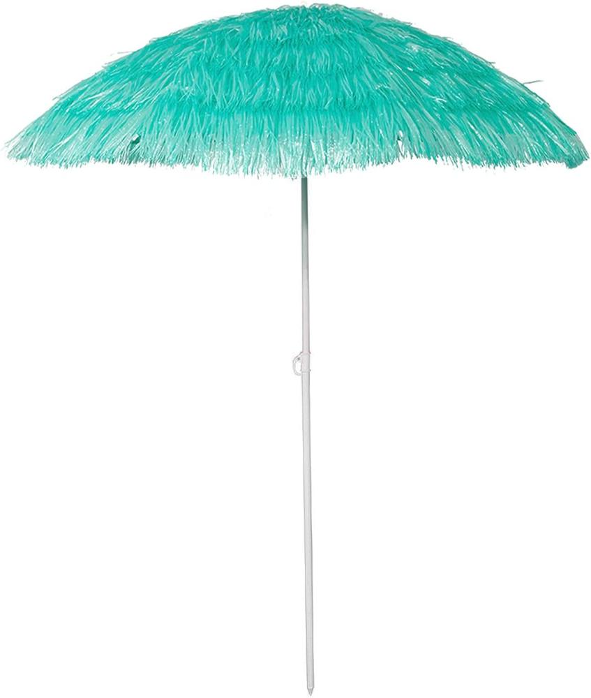 Hawaii Sonnenschirm Gartenschirm Strandschirm rund Ø1,6m Türkis Polyester knickbar Bild 1