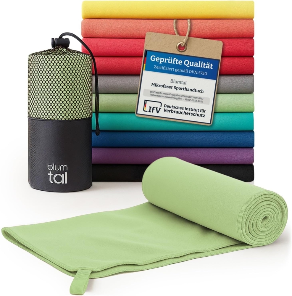 Blumtal Sporthandtuch Mikrofaser Handtuch - kompakte Mikrofaser Handtücher, Mikrofaser (inkl. Transporttasche, einzeln oder als Set verfügbar, 1-St), ultra leicht & schnelltrocknend, Reisehandtuch, Strandhandtuch Bild 1