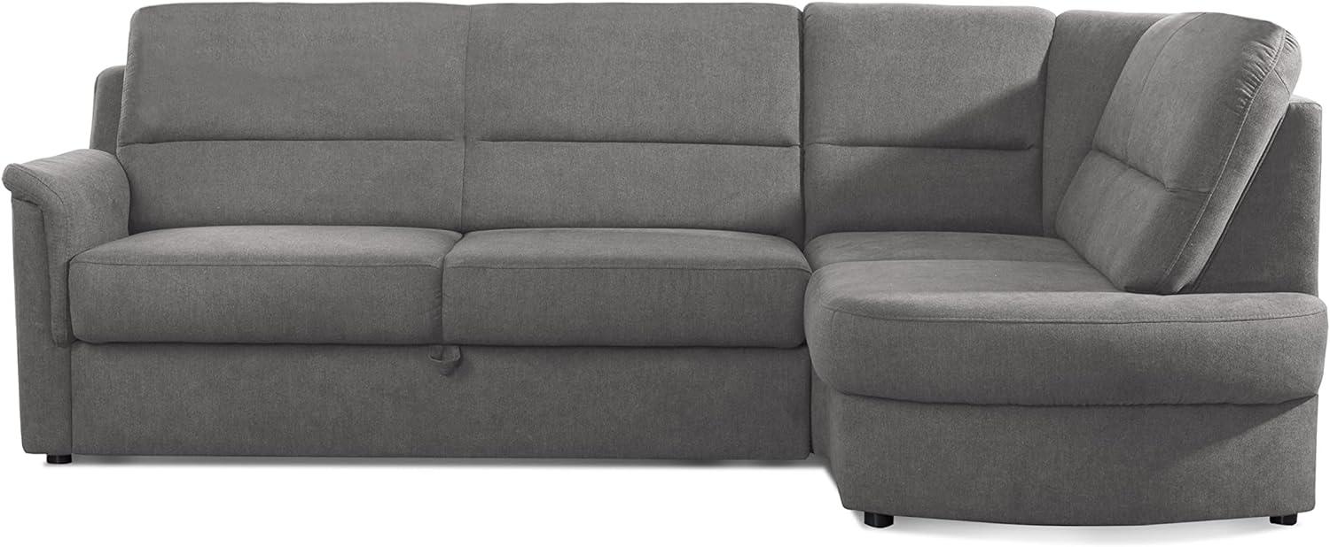 Cavadore Ecksofa Paris mit Federkern / Kleines L-Sofa mit Ottomane / 243 x 87 x 155 / Grau Bild 1