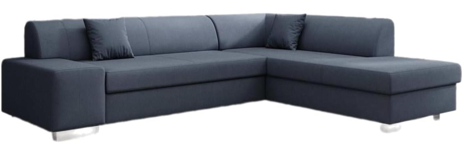 Designer Sofa Pina mit Schlaf- und Klappfunktion Stoff Blau Rechts Bild 1