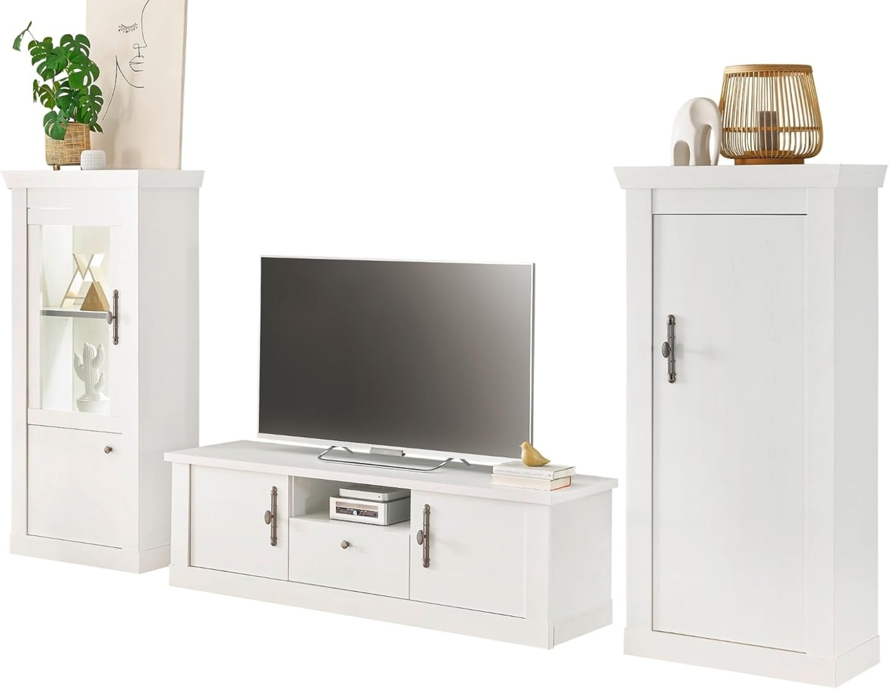 Wohnwand Fiastra in weiß Pinie Landhaus 315 cm Bild 1