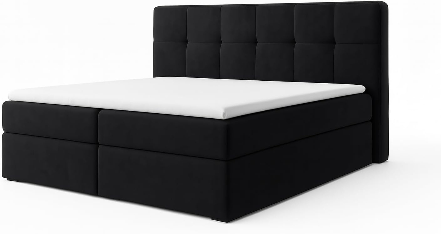 A&J MöbelLand GmbH Boxspringbett REF mit Bettkasten, Topper und gepolstertem Kopfteil. (Boxspringbett mit Bettkasten und gepolstertem Kopfteil. Inclusive Topper !, TOP ANGEBOT), Länge 208cm Höhe 106 cm Bild 1