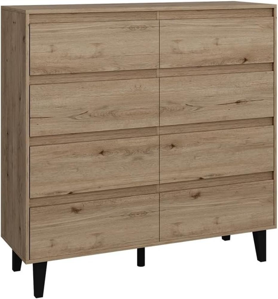 Vicco Sideboard Bahia Eiche 120 x 117 cm mit 8 Schubladen Bild 1