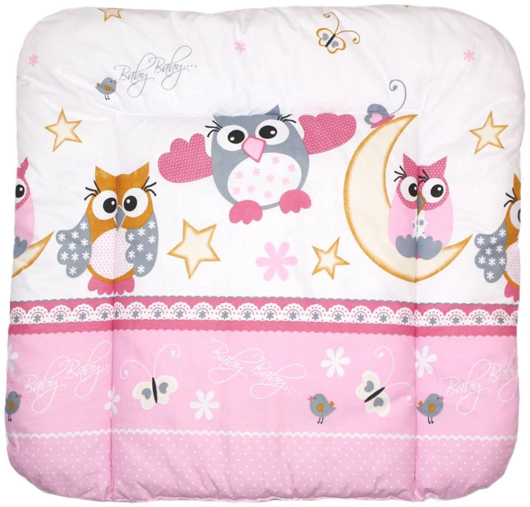 Baby Auflage Wickelauflage - EULE - ROSA - 70x50 cm 70x70 cm 70x85 cm Wickeltischauflage 70x85 cm Bild 1
