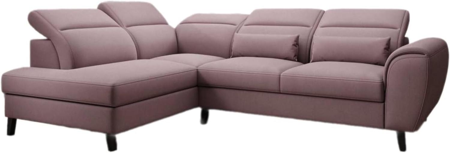 Designer Sofa Nobile mit verstellbarer Rückenlehne Stoff Rosé Links Bild 1