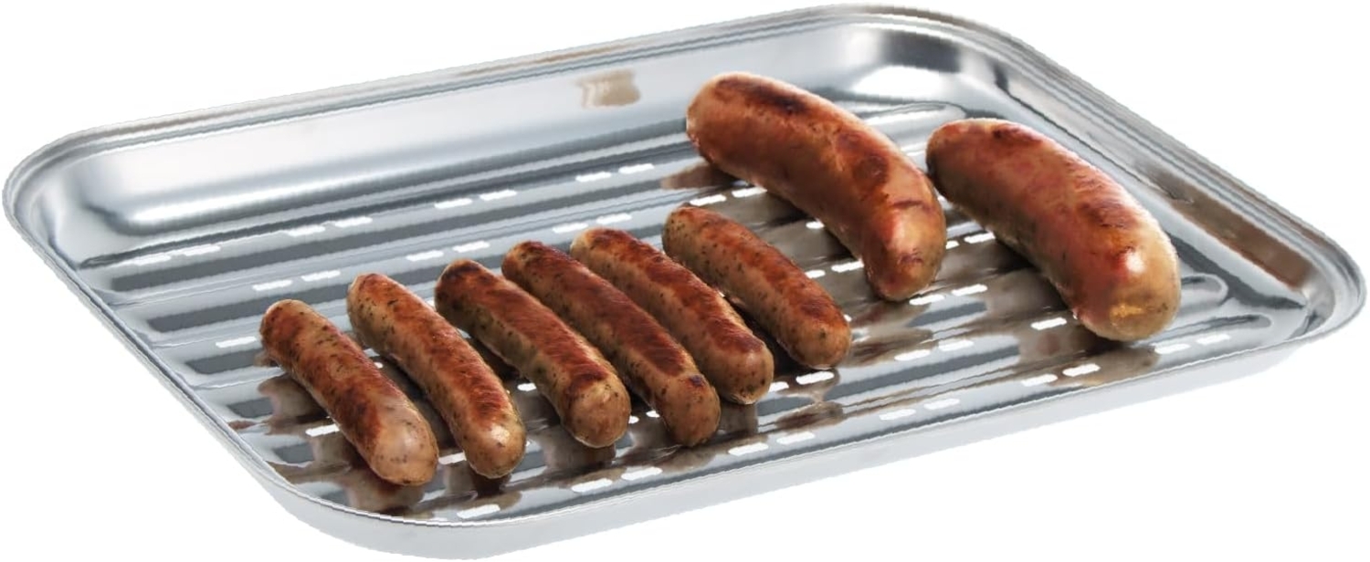 Grillschale – Edelstahl Grillpfanne, ca. 35x24,5 cm Bild 1