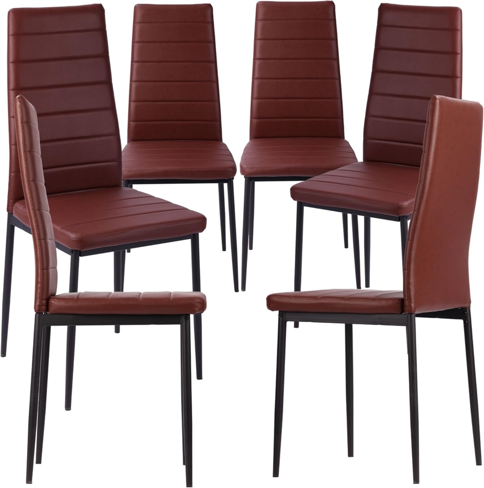 TRISENS Esszimmerstuhl Gabi (2, 4, 6 Stühle nach der Wahl, 6 St), Küchenstuhl mit abgestepptem Bezug in Lederoptik mit Metallbeinen Bild 1