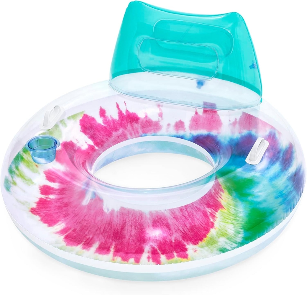 Schwimmring Tie Dye mit Kopfstütze 118 x 117 cm Bild 1