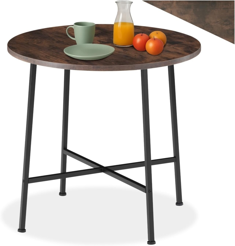 tectake Esstisch Ennis (1-St, 1 tlg), Runder Esstisch im charmanten Industrial Style Bild 1