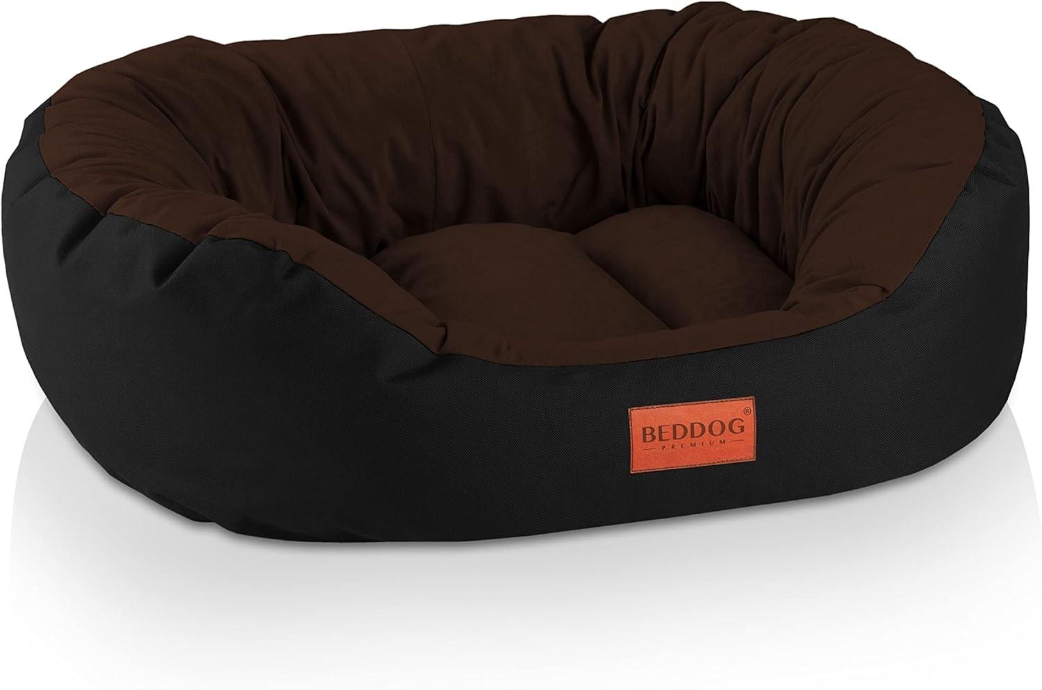 BedDog Hundebett Grosse Hunde - Oval - für Große Hunde - Dog Bed Alicante-Gewebe L, MOCCA (schwarz/braun) Bild 1