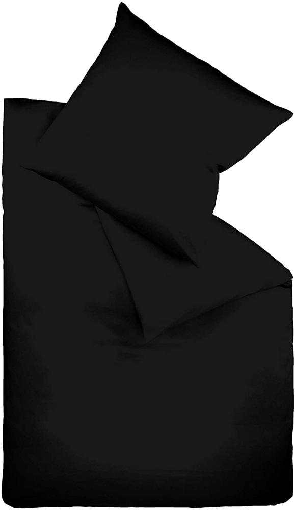 fleuresse Interlock Jersey Bettwäsche Colours 155x220 cm + 80x80 cm Schwarz Bild 1