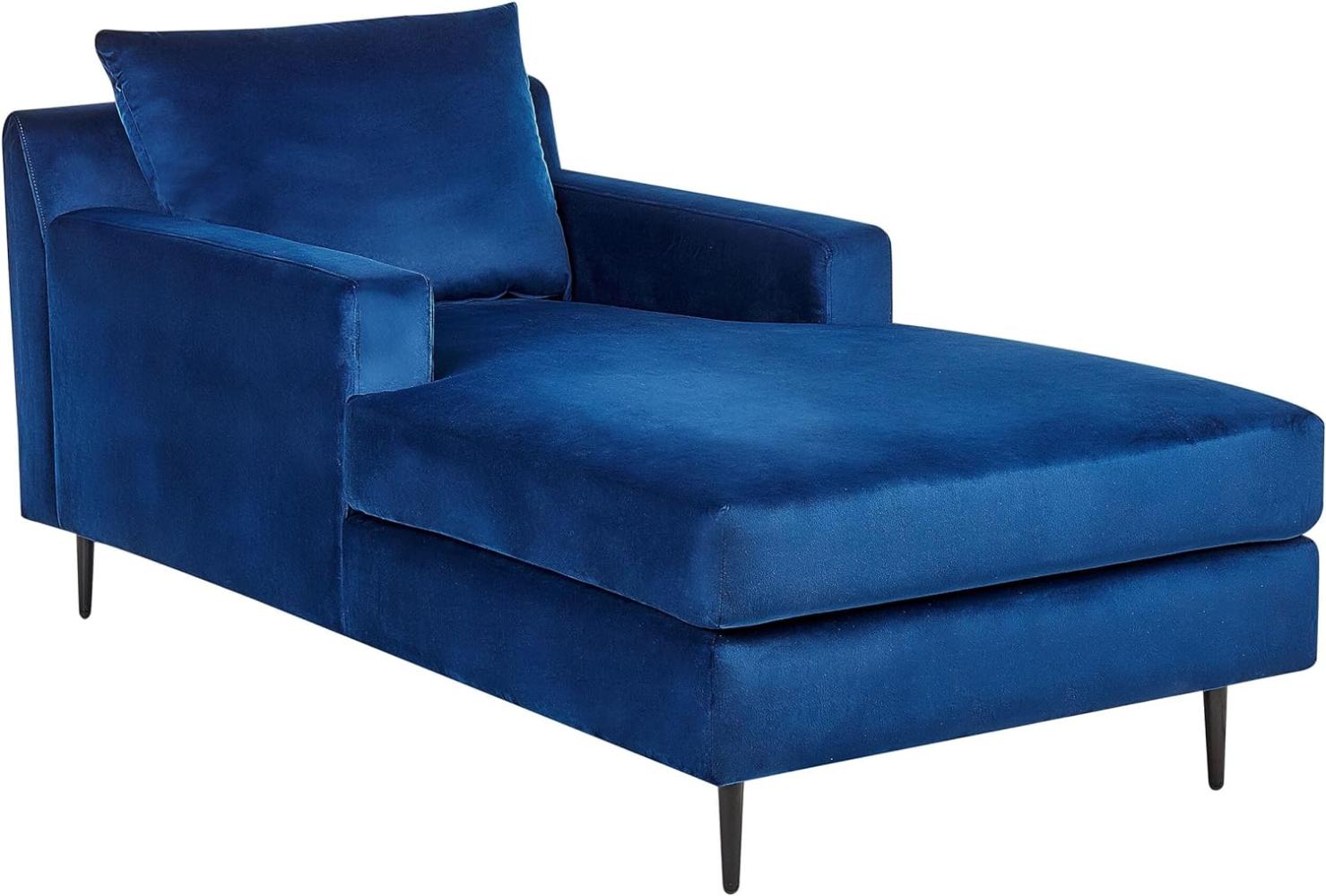 Chaiselongue Samtstoff Marineblau schwarz GUERET Bild 1