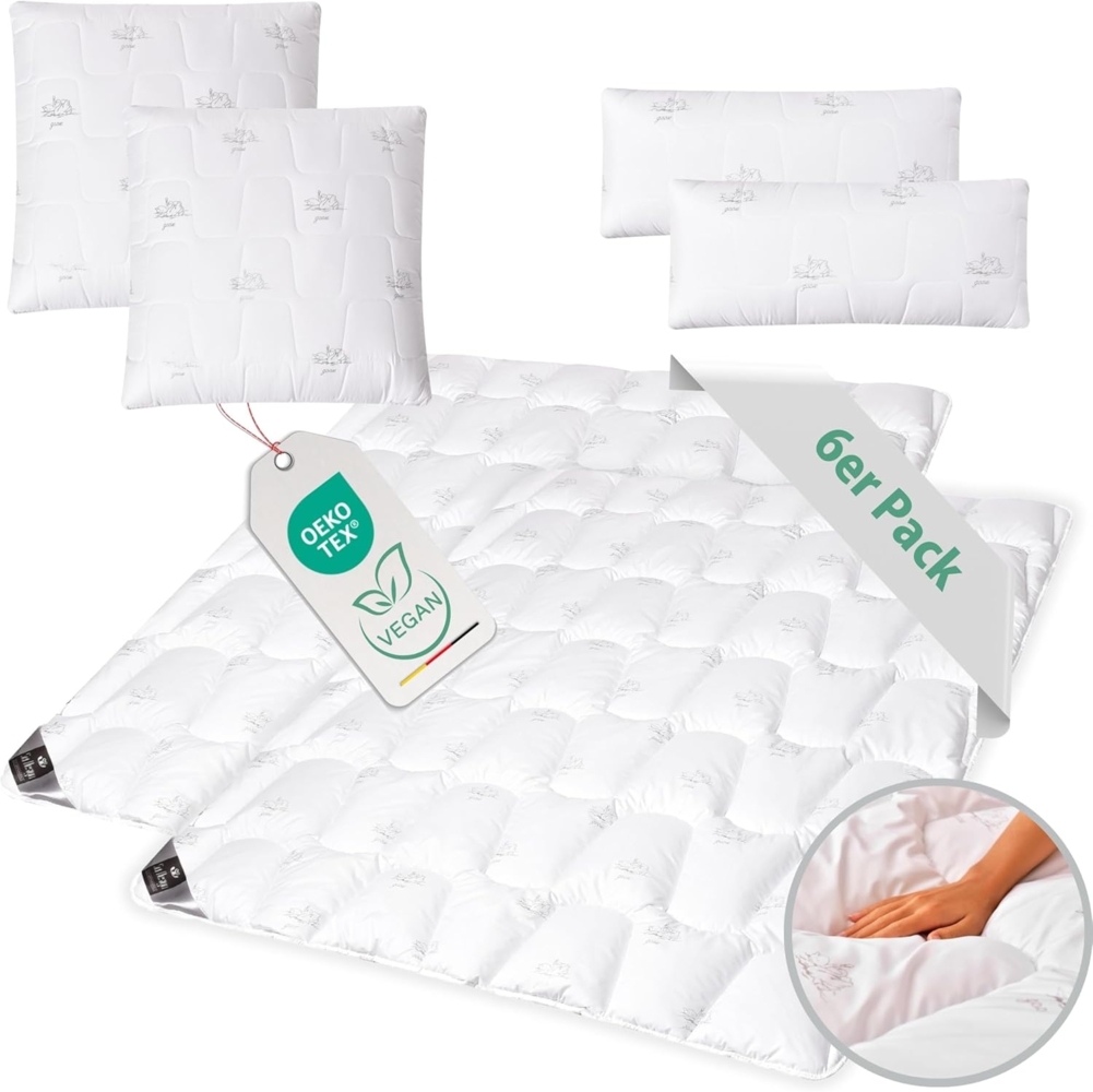 SEI Design Microfaserbettdecke Winter Bett-Set 6-Tlg. 2x (Bettdecken 135x200 + Kissen 40x80 80x80), Füllung: daunenähnliches Gefühl, 80x80 Bild 1