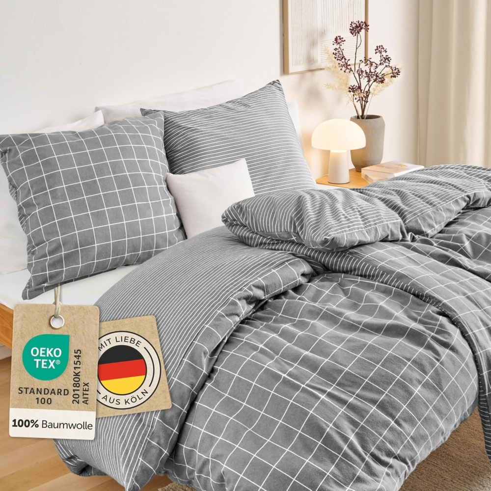 Blumtal Bettwäsche Biber Bettwäsche Oeko-TEX zert. Flanell Bettwäsche Baumwolle 100%, 60 °C waschbar Bild 1