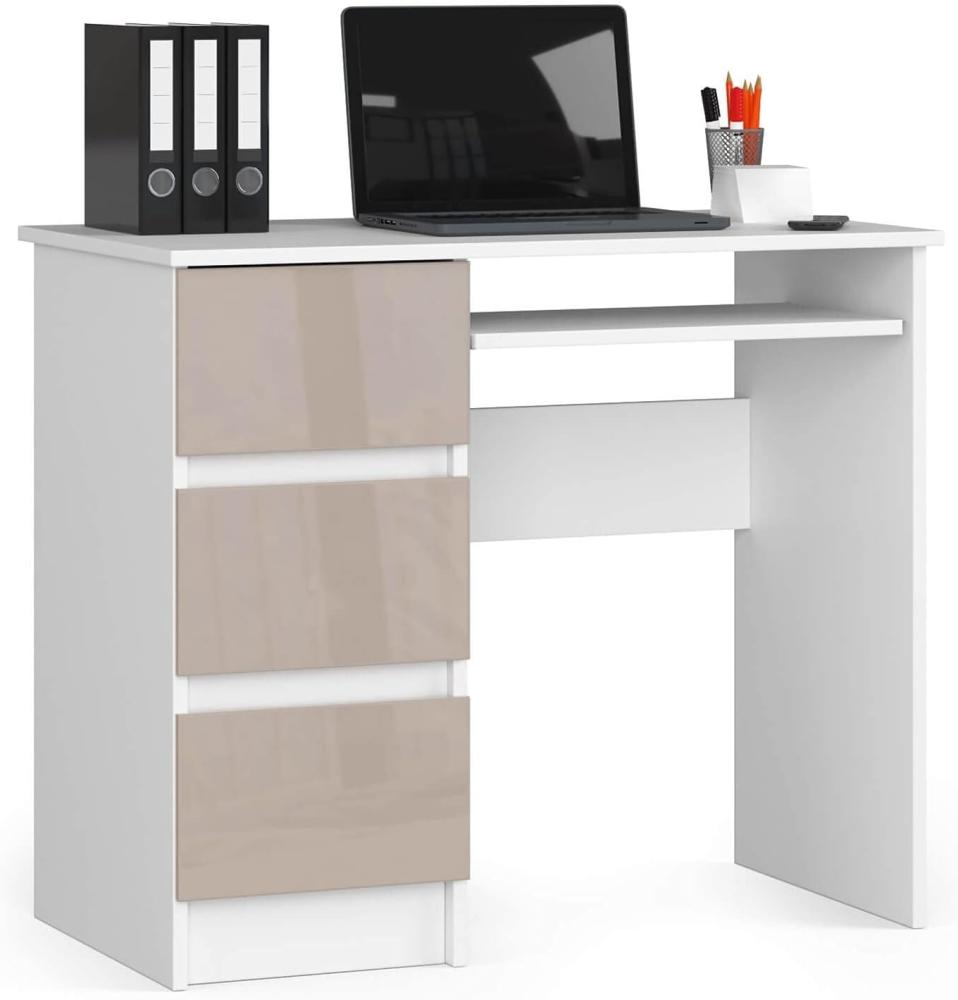 Schreibtisch A-6 mit Tastaturablage und 3 Schubladen Links- oder rechtsseitig, B90 x H77 x T50 cm, 30 kg Bild 1