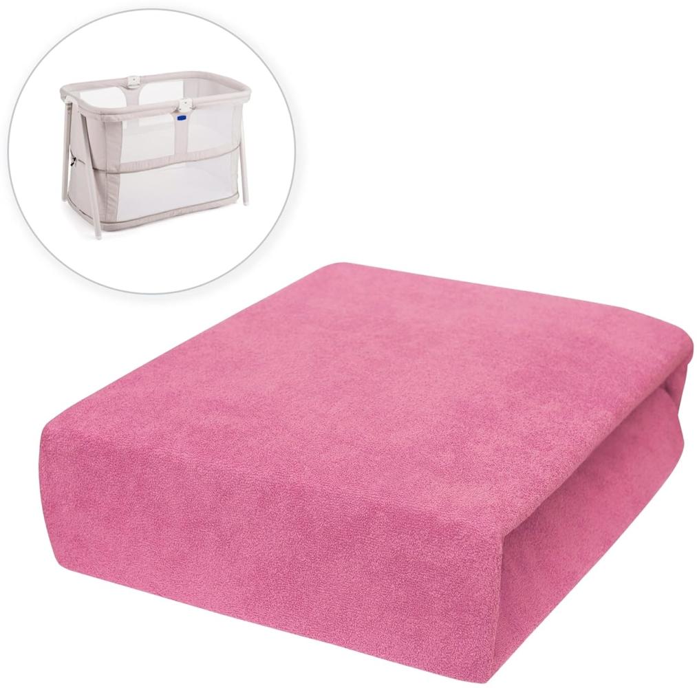 Baby Comfort Frottee Spannbettlaken für 95 x 65 cm Baby Reisebett Matratze (Rosa) Bild 1