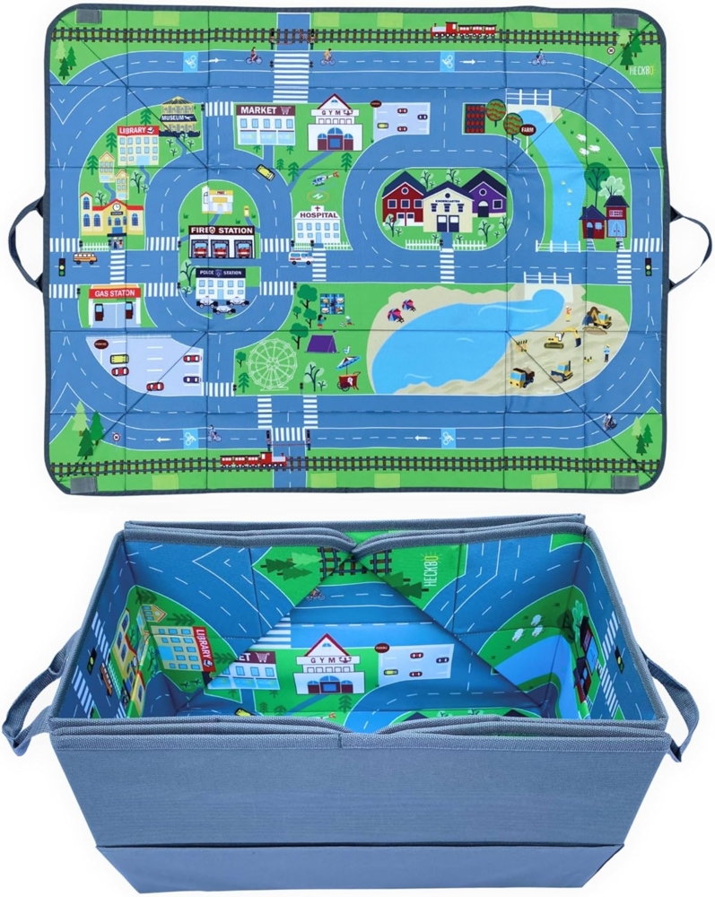 HECKBO Aufbewahrungsbox Heckbo Auto 4 in 1 Organizer Straßendesign Bild 1