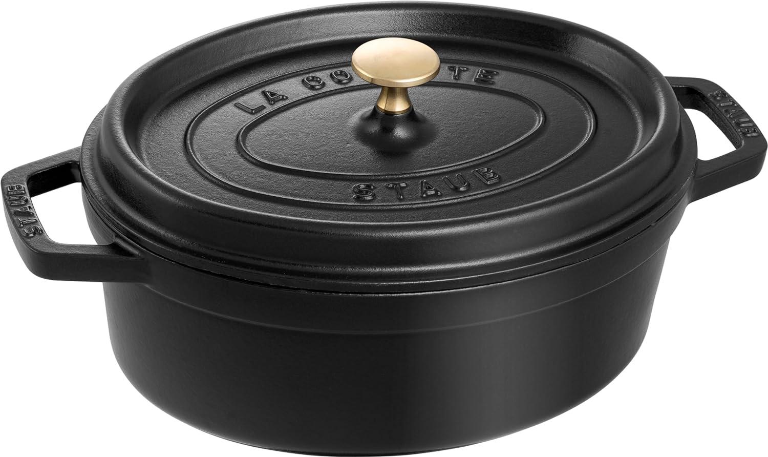 Staub La Cocotte Cocotte 27 cm, oval, Schwarz, Gusseisen Bild 1