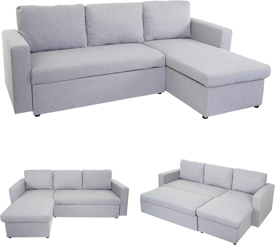 HWC-D92 | Ecksofa mit Schlaffunktion 220x152 cm ~ hellgrau Bild 1