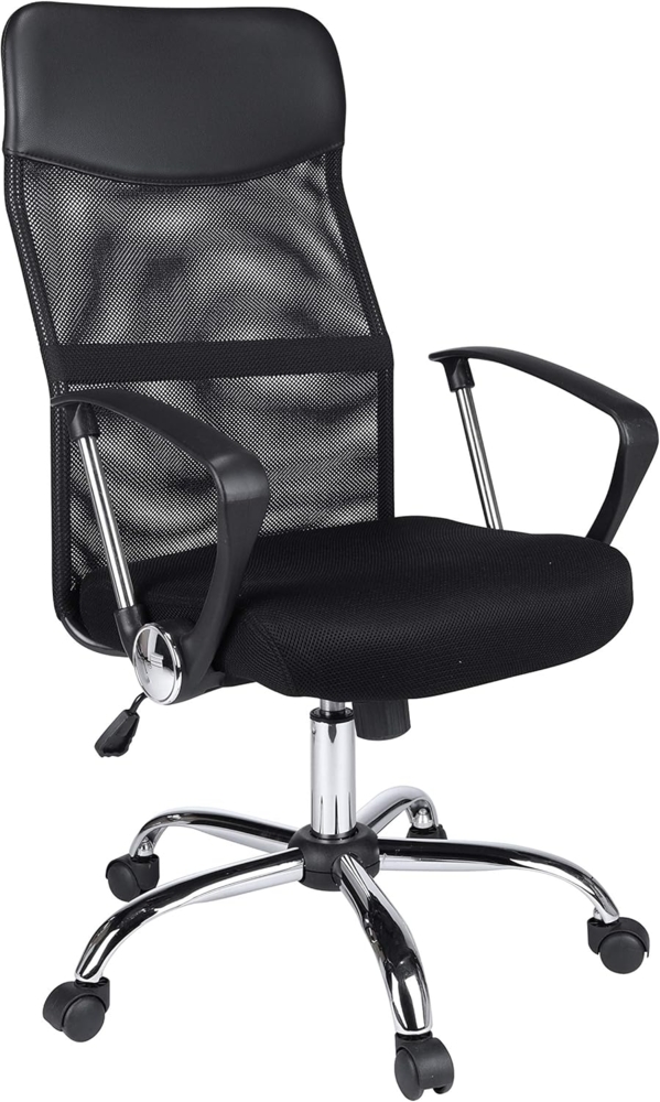 HI Bürostuhl Schwarz Stahl 423978 Bild 1