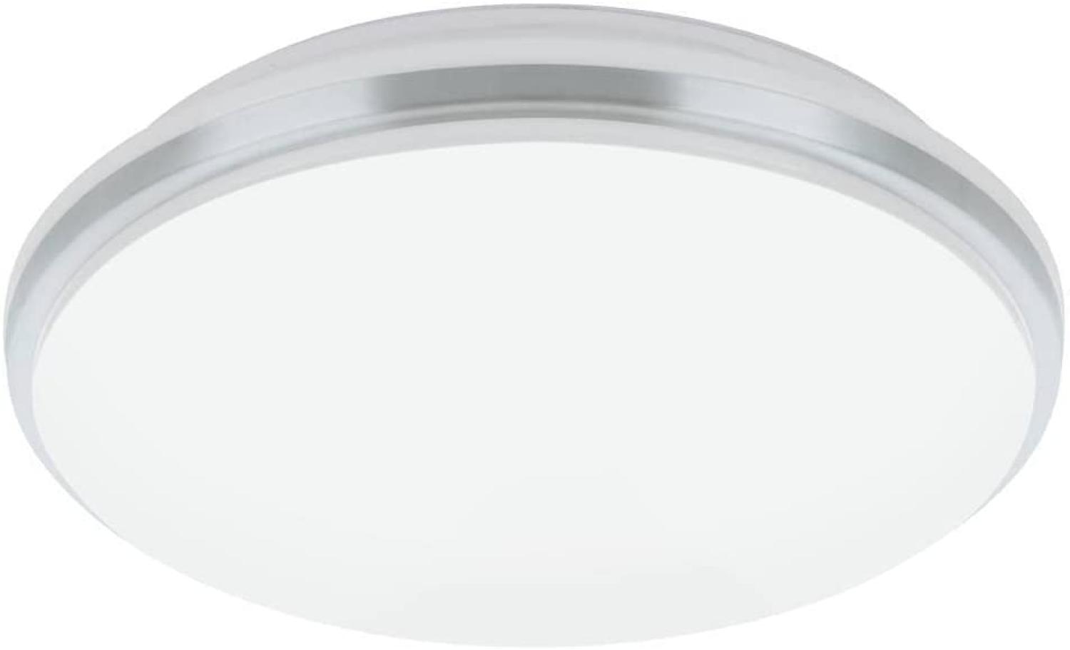 Eglo 900365 Deckenleuchte PINETTO Kunststoff weiss, chrom LED 18W 4000K H:6. 5cm Ø34cm Bild 1