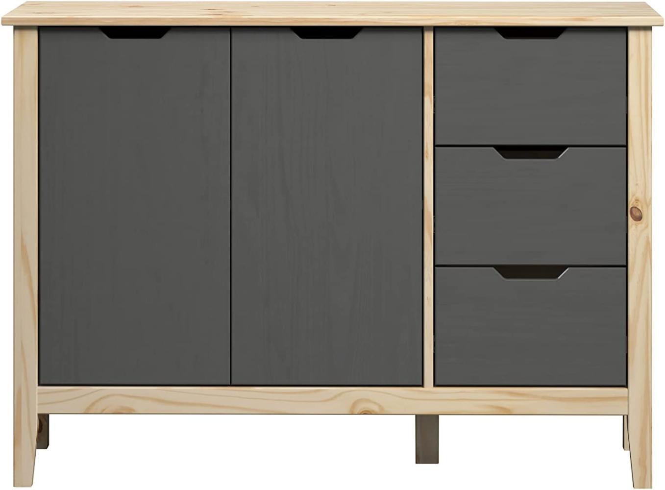 Sideboard Latera in Massivholz Kiefer grau lackiert 110 cm Bild 1