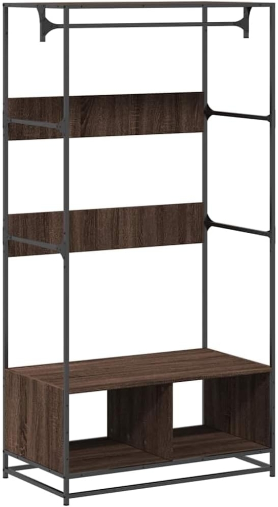 Kleiderständer Braun Eichen-Optik 90x50x180 cm Holzwerkstoff 849298 Bild 1