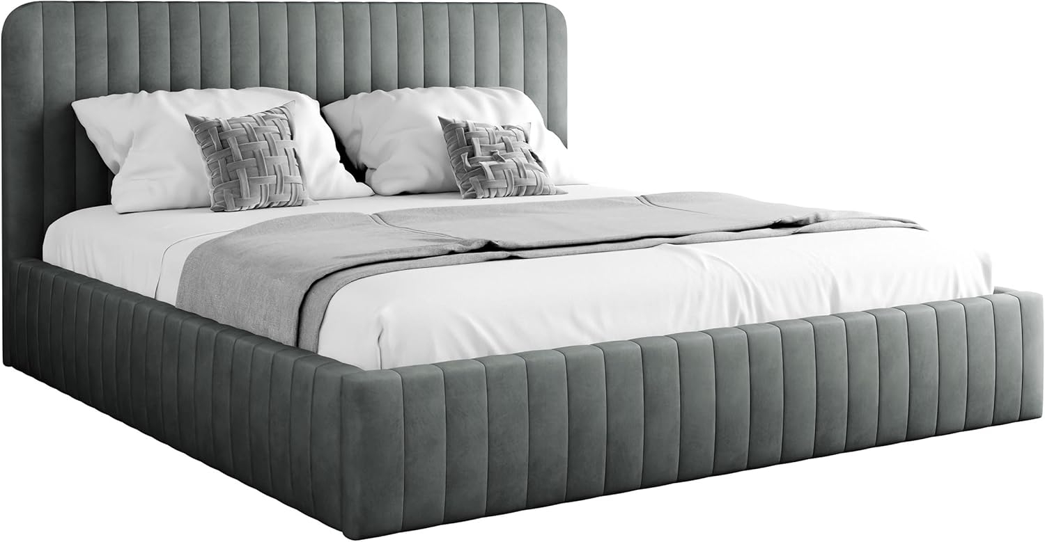 mirjan24 Polsterbett mit Bettkasten Cizron, Doppelbett , dunkelgrau, 160x200 cm Bild 1