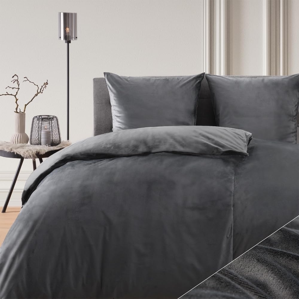 Blumtal Bettwäsche Cashmere-Touch Plüsch, warme Winterbettwäsche + Kopfkissenbezug Bild 1