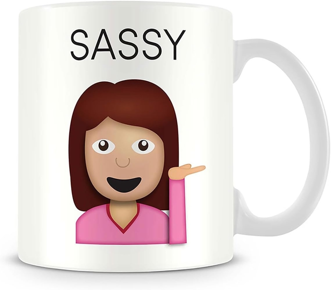 Thumbs Up Sassy Mug Emoji Tasse, Keramik, weiß, 12x9. 5x8 cm Bild 1