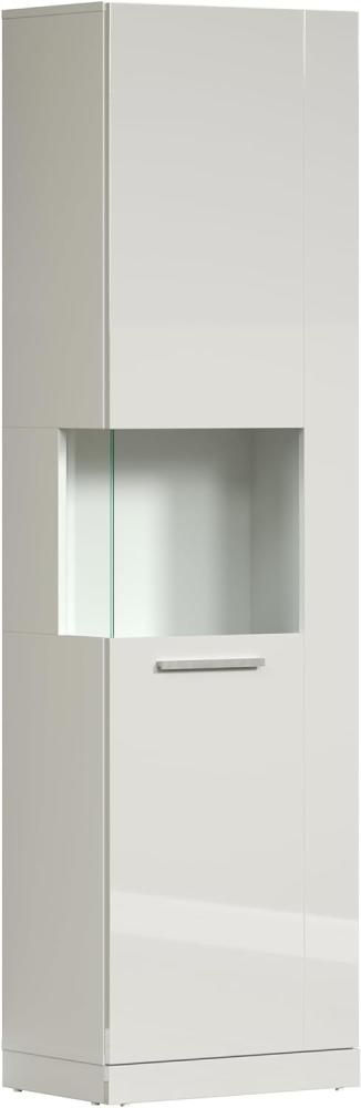 trendteam smart living - Vitrine Schrank Wohnzimmerschrank - Wohnen - Rock - Aufbaumaß (BxHxT) 52 x 186 x 34 cm - Farbe Weiß Hochglanz - 182613101 Bild 1