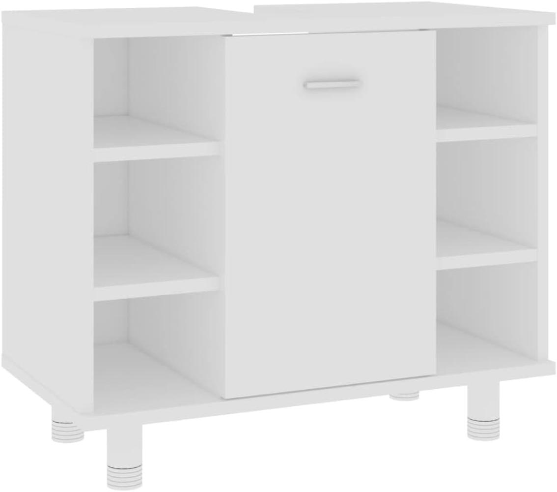 vidaXL Badezimmerschrank Weiß 60x32x53,5 cm Holzwerkstoff 802633 Bild 1