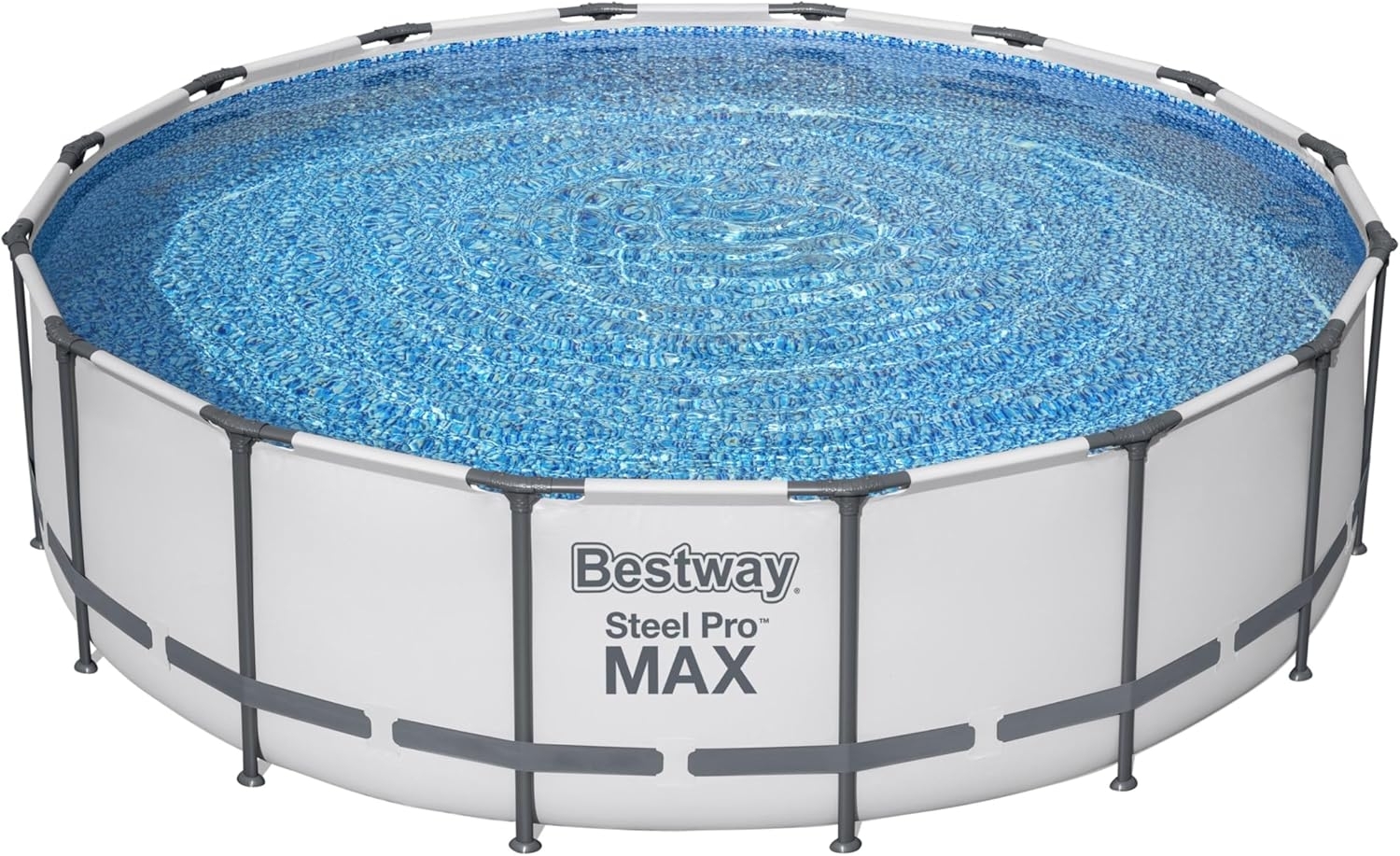 Steel Pro MAX™ Solo Pool ohne Zubehör Ø 488 x 122 cm, Steinwand-Optik (Cremegrau), rund Bild 1