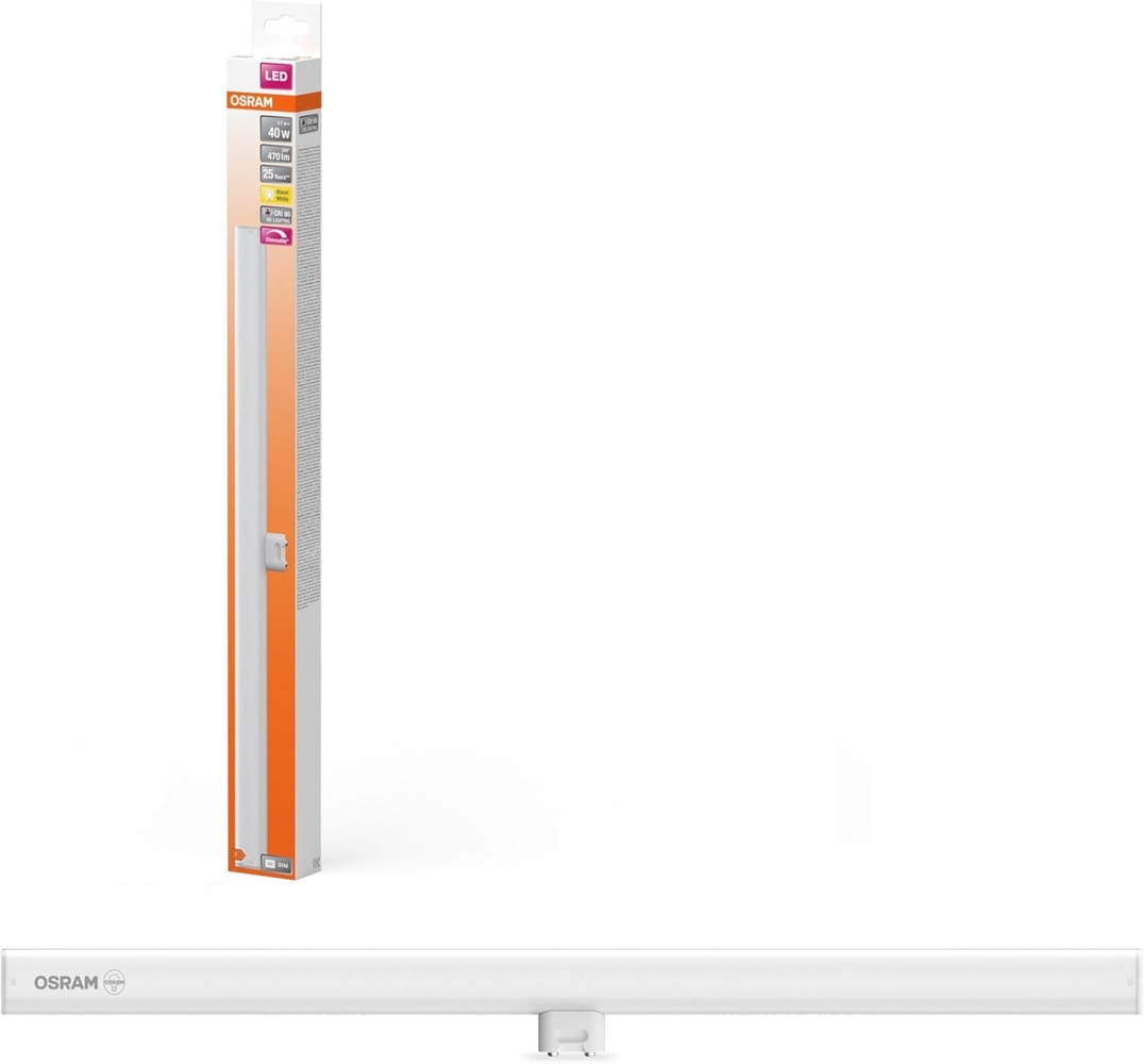 Osram LEDinestra stabförmige LED-Lampe aus gefrostetem Kunststoff, S14d Fassung, dimmbar, warmweißes Licht mit 2700 K, 50 cm lang, 4.7 W, 470 lm, ausgezeichnete Farbwiedergabe mit CRI 90, EEK F. Bild 1