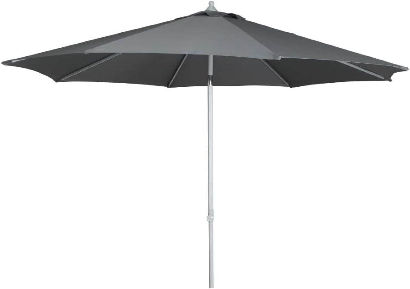 Push Pro Mittelstockschirm silber/grau Ø 300cm Gestell Alu silber, Streben Stahl, Bezug 100% Polyester, 180g/m² grau, Lichtschutzfaktor UPF 50+ Bild 1