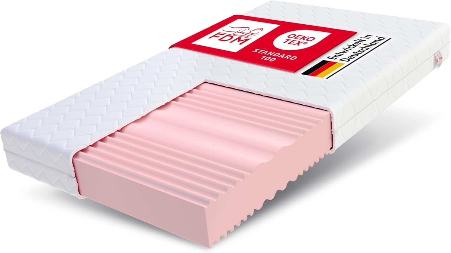 FDM Matratze 120x200 cm Härtegrad H3 H4 Höhe 20 cm Kaltschaummatratze Doppelseitige Rollmatratze HR-Schaum 7 Komfortzonen mit Hypoallergenem Waschbarem Jersey Bezug Oeko-Tex Verdura MAX Double Bild 1