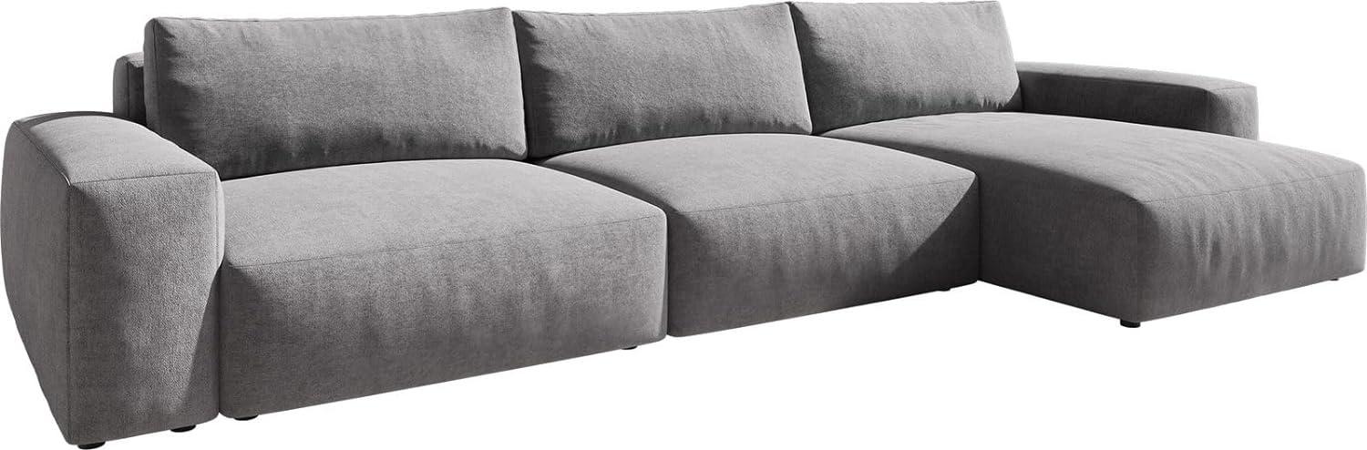 Ecksofa Lanzo XL 380x180 cm Mikrofaser Grau Recamiere variabel Bild 1