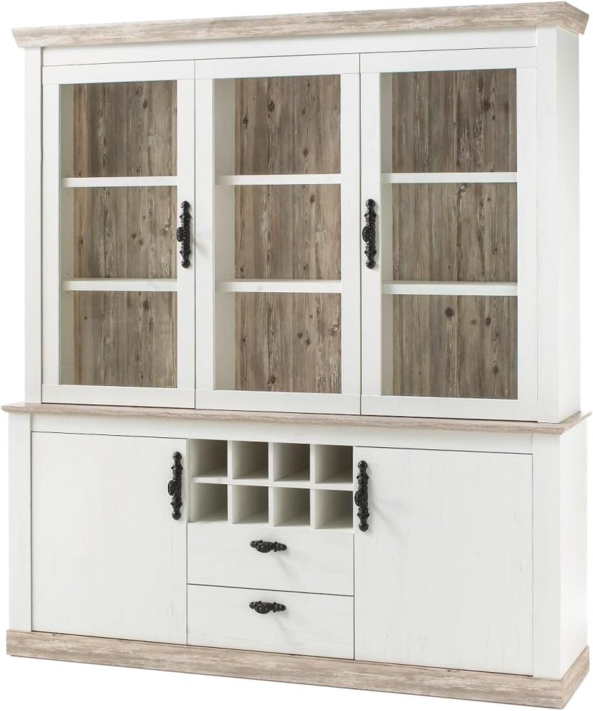 Buffetschrank Rovola in Pinie weiß Landhaus 184 x 205 cm Bild 1