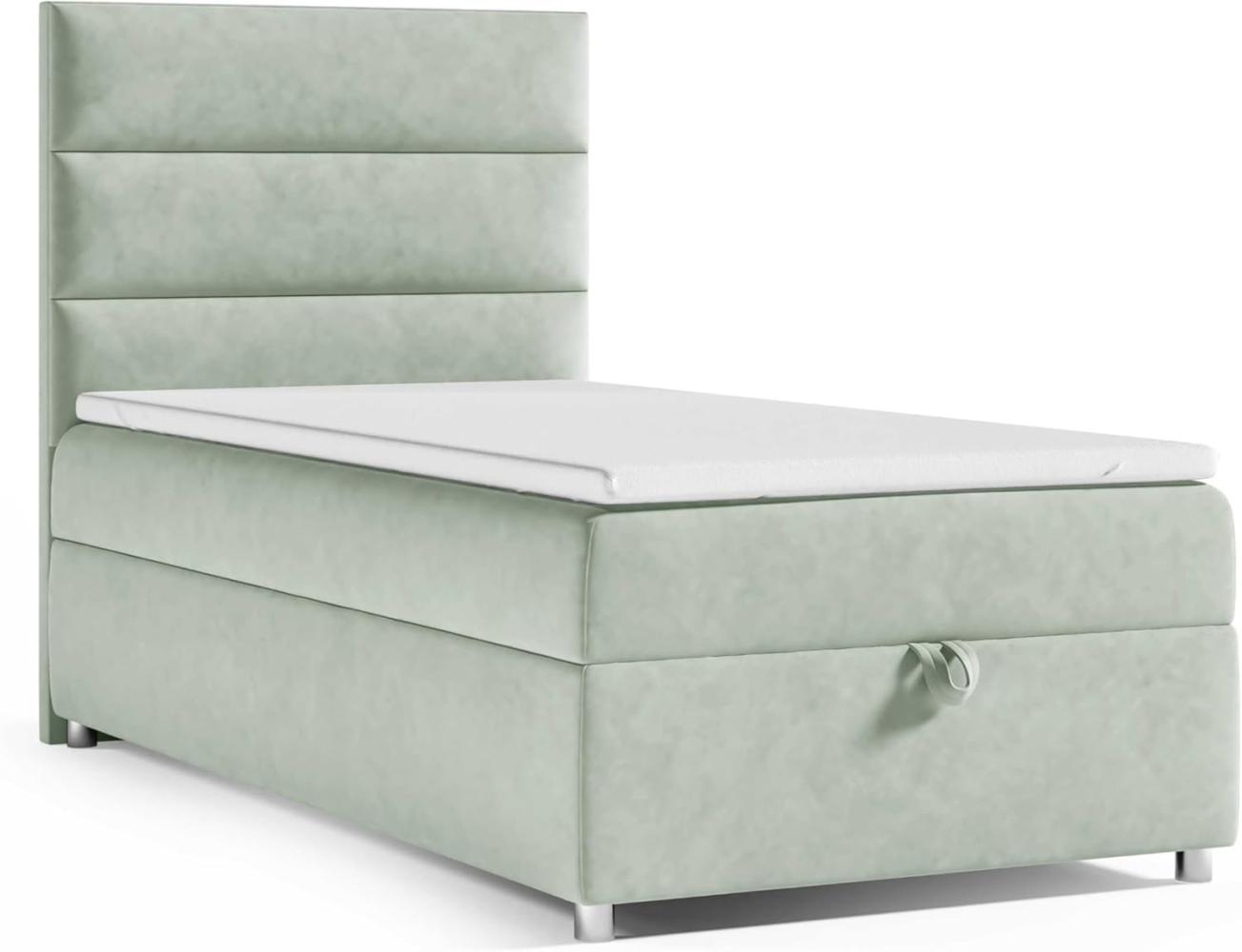 Best for Home Boxspringbett K4 SINGLE mit Bettkasten (Mintgrun 100x200) Bild 1