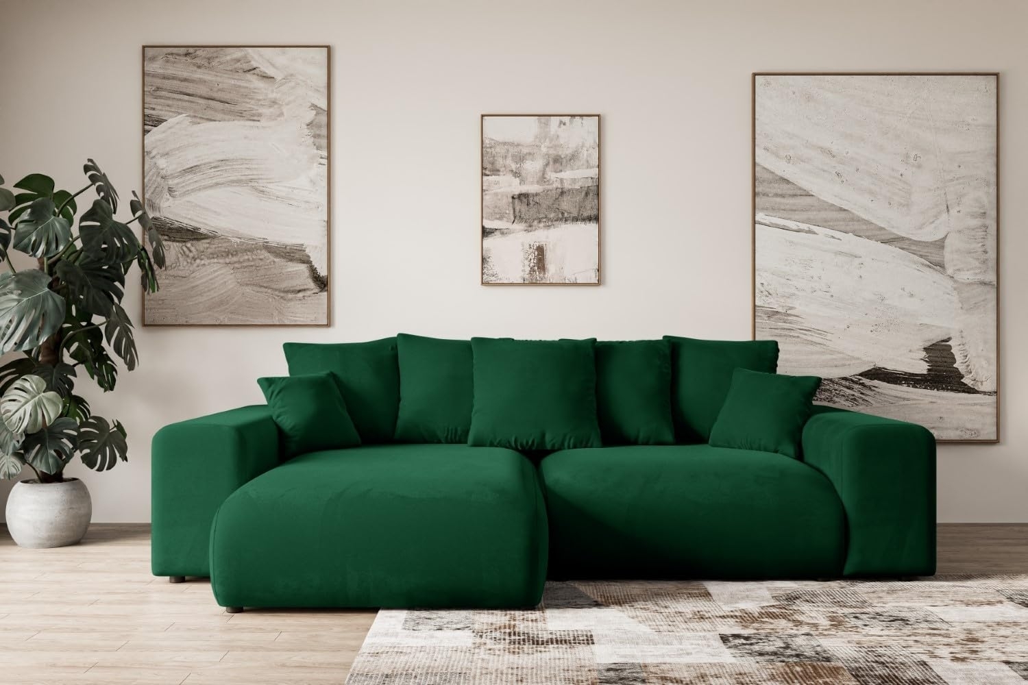 ALTDECOR Ecksofa ESKAR-L, Couch mit Schlaffunktion, Wohnzimmer - Wohnlandschaft, Corner Sofa Bett Eckcouch Couch L-Form Schlafcouch Ausziehbar Bild 1