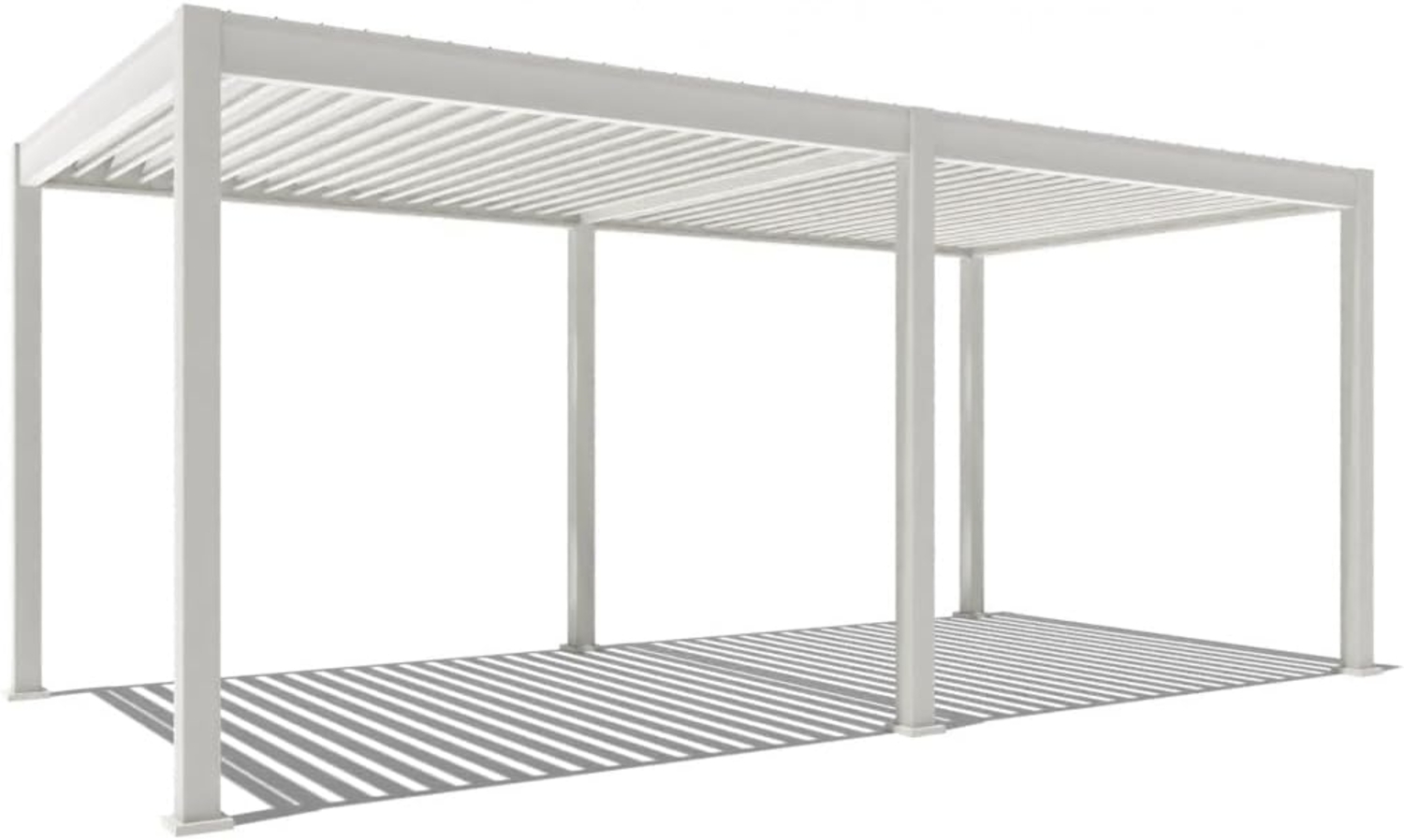 Weide E-Deluxe | elektrische Pergola mit LED | Voll Aluminium | 3x6 M | motorisiertes Lamellendach weiß Bild 1